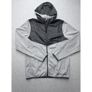 Rhone X Peloton Jacket Mens Small Gray Black Hooded Full Zip Windbreaker Shell